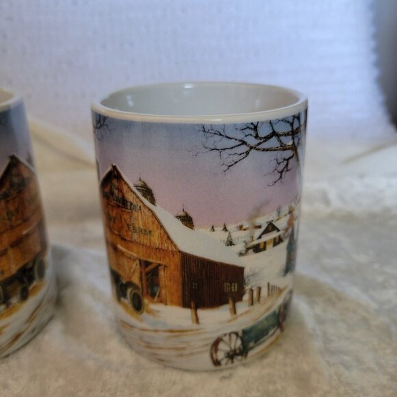 Aunt Loretta's H. Hargrove Dairy Farm Coffee Cup Mugs Set Of 2 H1C Porcelain EUC - Picture 5 of 10